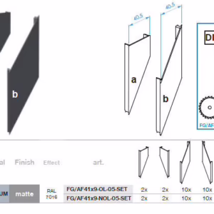 Click-lock dištančná krycia lišta profilu 70x70 a U-adaptéra, 41x9-30mm-Antracit, šikmá s prekrytím 5mm - SET