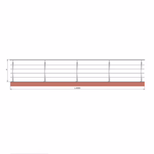 Zábradlie, VK-rovné AISI304, 40x40x2/4xd12/H900/L6