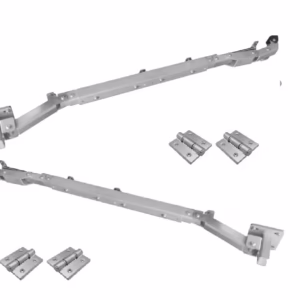 Skladací mechanizmus pre krídlové brány Ľ+P
