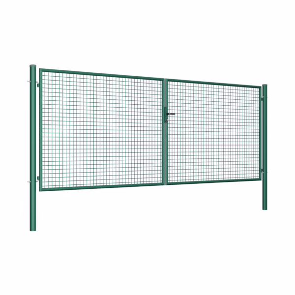 Brána 2kr. ROUND ZnPVC 4000x1500mm, D75mm, zelená