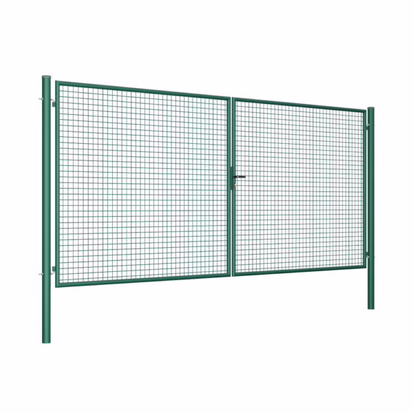 Brána 2kr. ROUND ZnPVC 4000x1800mm, D75mm, zelená