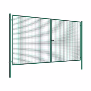 Brána 2kr. ROUND ZnPVC 4000x2000mm, D75mm, zelená