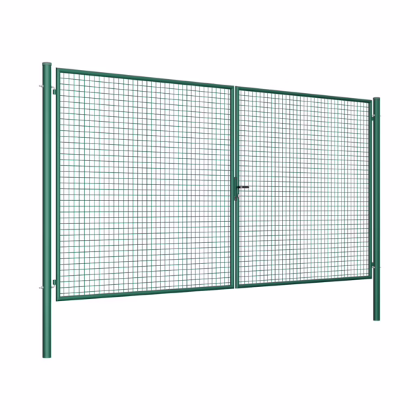 Brána 2kr. ROUND ZnPVC 4000x2000mm, D75mm, zelená