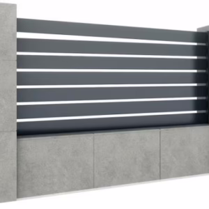 Hliníkový plot 1,2x2,5 m s obdĺžnikovou - latovou výplňou 20x120 a adaptérom 40x34, Antracit R7016