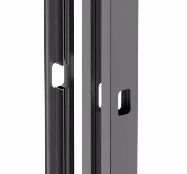 Set hliníkového stĺpika 50x60 a krycej lišty, pre zámkovú časť - 1850mm Antracit R7016
