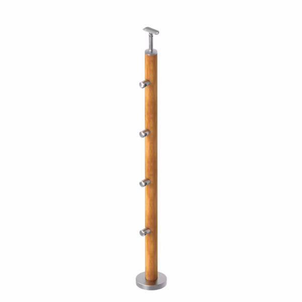 Stĺpik BUK (BEECH) D50mm, 4xd12mm, v=90cm, VK-Scho