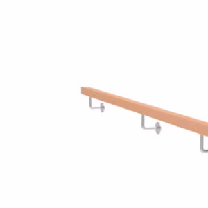 Drevené madlo BUK a nerezové držiaky, JP40x40mm/L2000mm