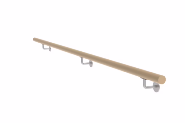 Drevené madlo DUB a nerezové držiaky, L2500mm