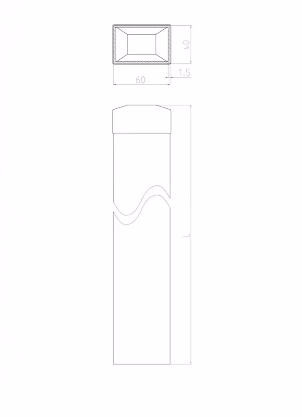 Stĺpik 60x40mm ZnPVC 1800mm antracit