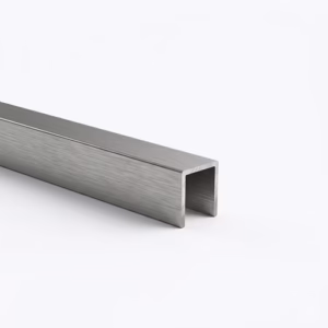 Zasklenie pevné - profil U 17x20x1,5mm t8mm INOX effect