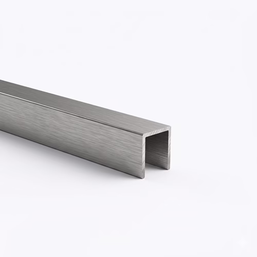 Zasklenie pevné - profil U 17x20x1,5mm t8mm INOX effect