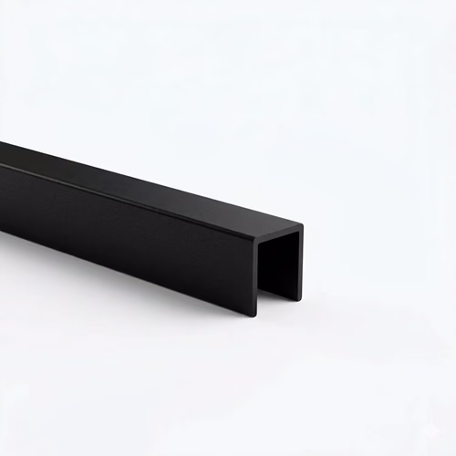 Zasklenie pevné - profil U 17x20x1,5mm t8mm BLACK