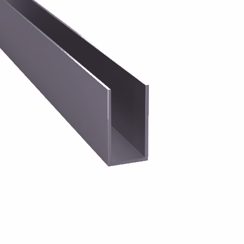 Zasklenie pevné - profil U 36x19x1.5mm BLACK