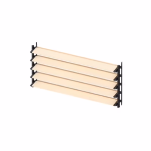 Set čierny plastový horizontálny naklápací systém 0,44 m s 1,2 m drevenou borovicovou výplňou 19x95