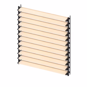 Set čierny hliníkový horizontálny naklápací systém 1,09 m s 1,2 m drevenou borovicovou výplňou 19x95