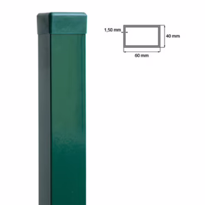 Pozinkovaný stĺpik 60x40mm s PVC čiapkou, 1800mm - Zelená  RAL 6005