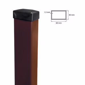 Stĺpik 60x40mm ZnPVC 2500mm hnedá