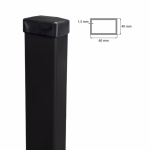 Stĺpik 60x40mm ZnPVC 1800mm čierna matná